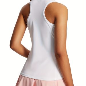 Women's Quick-Drying Sleeveless Polo Shirt for Tennis, Golf, and Sports Activewear